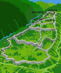 志慶真門跡(しじまじょうあと)の地図イラスト
